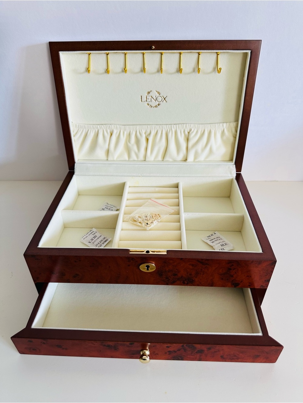 NIB Lenox Eternity Locking Walnut-Burled Jewelry Box (Discontinued)